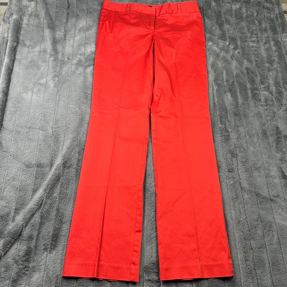 J.Crew City Fit Stretch Red Wide Leg Trousers Pants 10 Tall RN77388